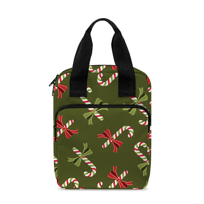 Xmas Candy Cane Pattern Print Bible Tote Bag