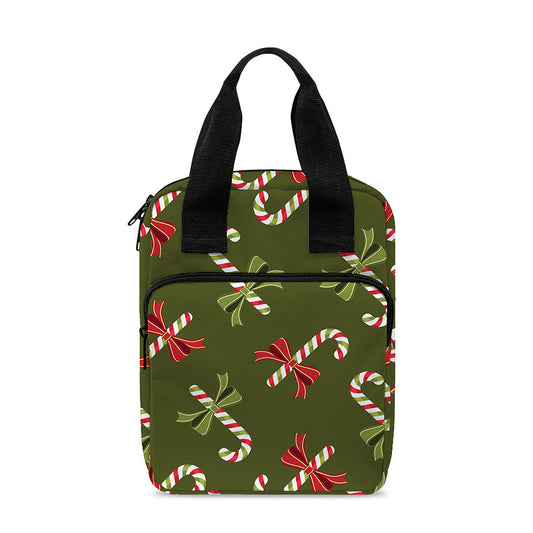 Xmas Candy Cane Pattern Print Bible Tote Bag