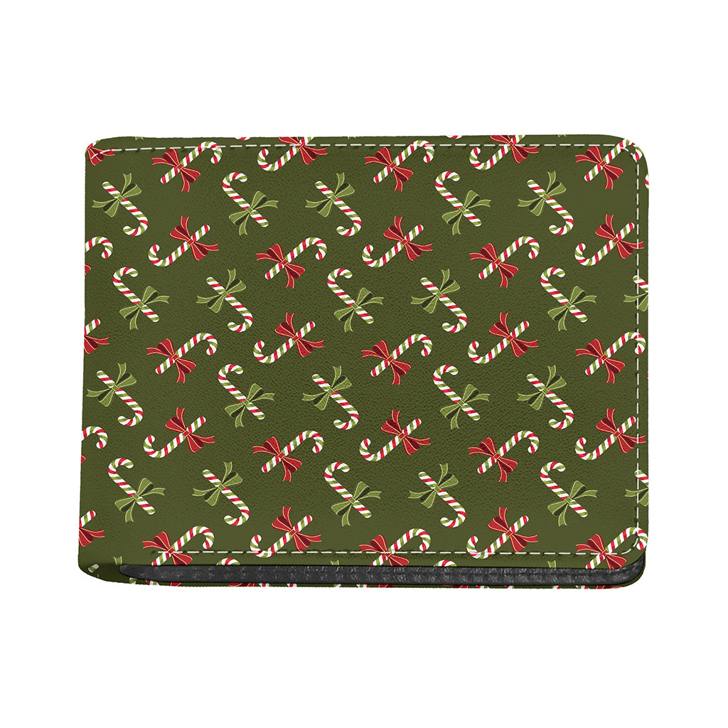 Xmas Candy Cane Pattern Print Bifold Wallet