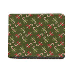 Xmas Candy Cane Pattern Print Bifold Wallet