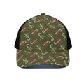 Xmas Candy Cane Pattern Print Black Mesh Trucker Hat