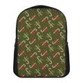Xmas Candy Cane Pattern Print Casual Backpack
