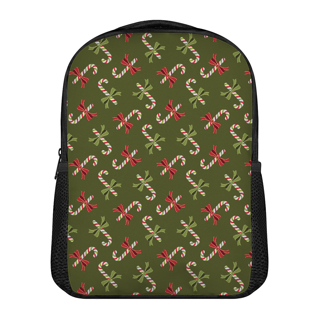 Xmas Candy Cane Pattern Print Casual Backpack