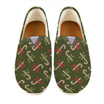 Xmas Candy Cane Pattern Print Casual Shoes