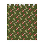 Xmas Candy Cane Pattern Print Curtain