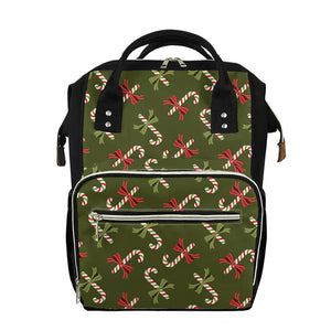 Xmas Candy Cane Pattern Print Diaper Bag