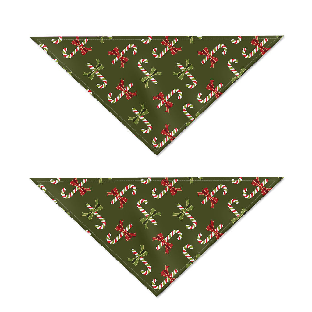 Xmas Candy Cane Pattern Print Dog Bandana