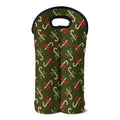 Xmas Candy Cane Pattern Print Double Neoprene Wine Tote