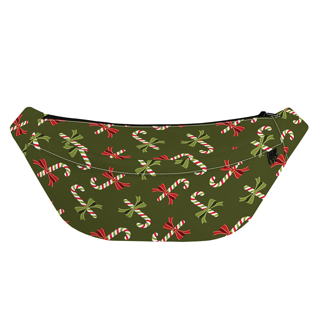 Xmas Candy Cane Pattern Print Fanny Pack