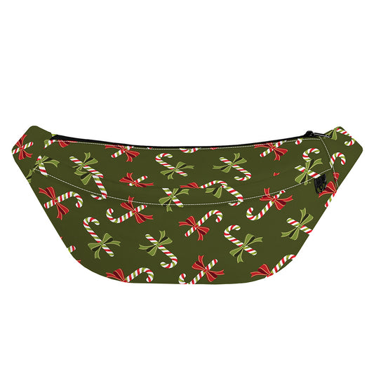 Xmas Candy Cane Pattern Print Fanny Pack