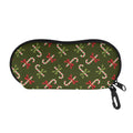 Xmas Candy Cane Pattern Print Glasses Case