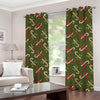 Xmas Candy Cane Pattern Print Grommet Curtains