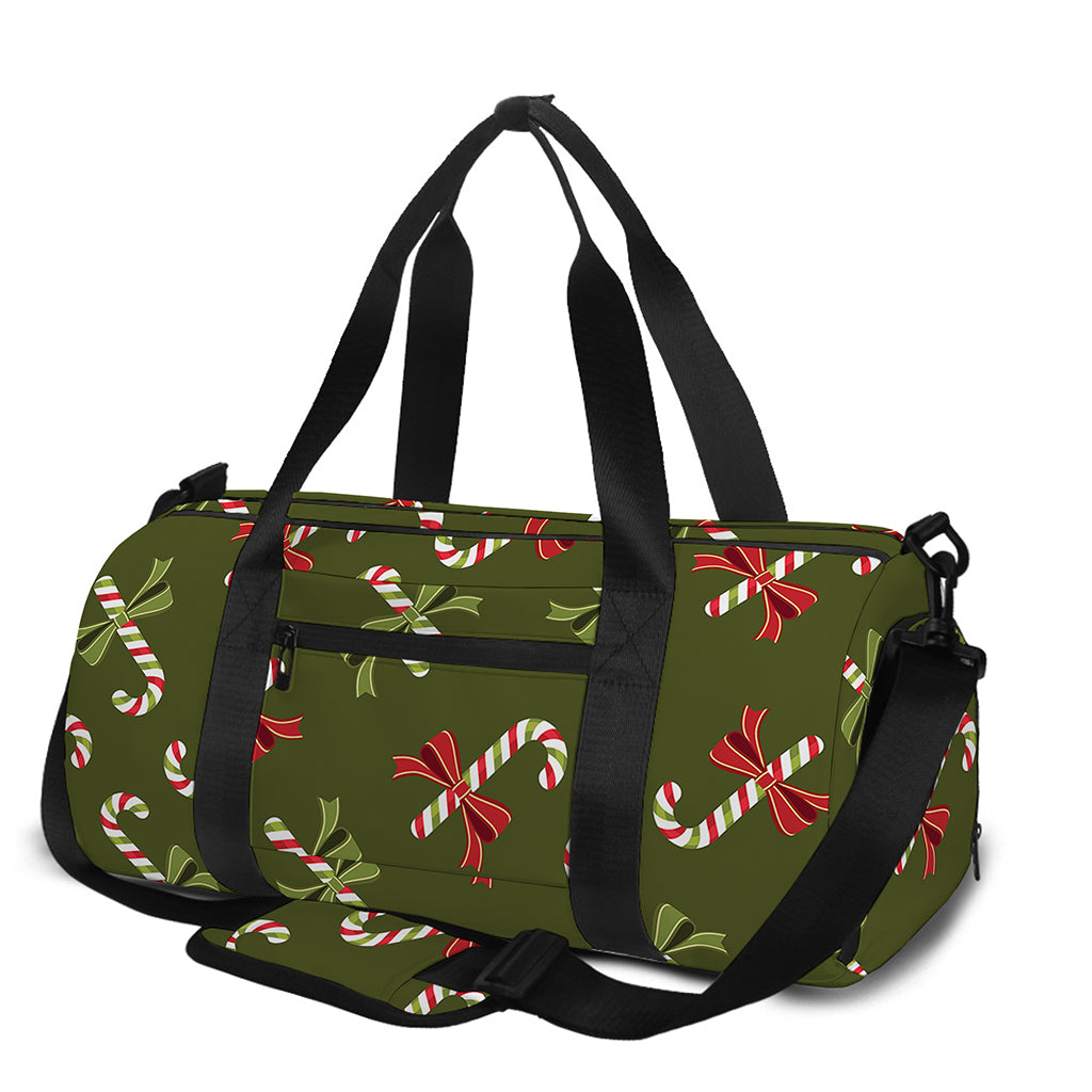 Xmas Candy Cane Pattern Print Gym Bag