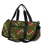 Xmas Candy Cane Pattern Print Gym Bag