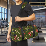 Xmas Candy Cane Pattern Print Gym Bag