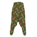 Xmas Candy Cane Pattern Print Hammer Pants