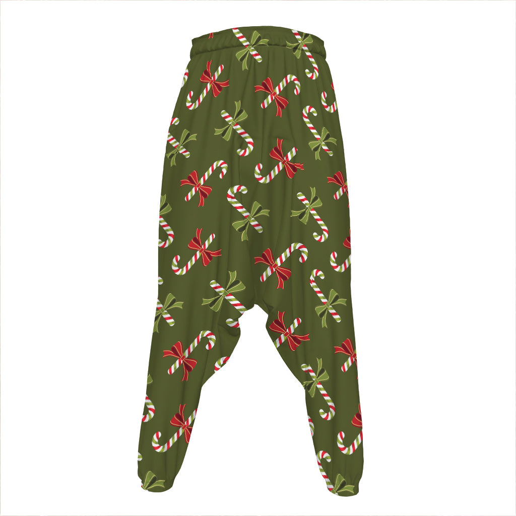 Xmas Candy Cane Pattern Print Hammer Pants