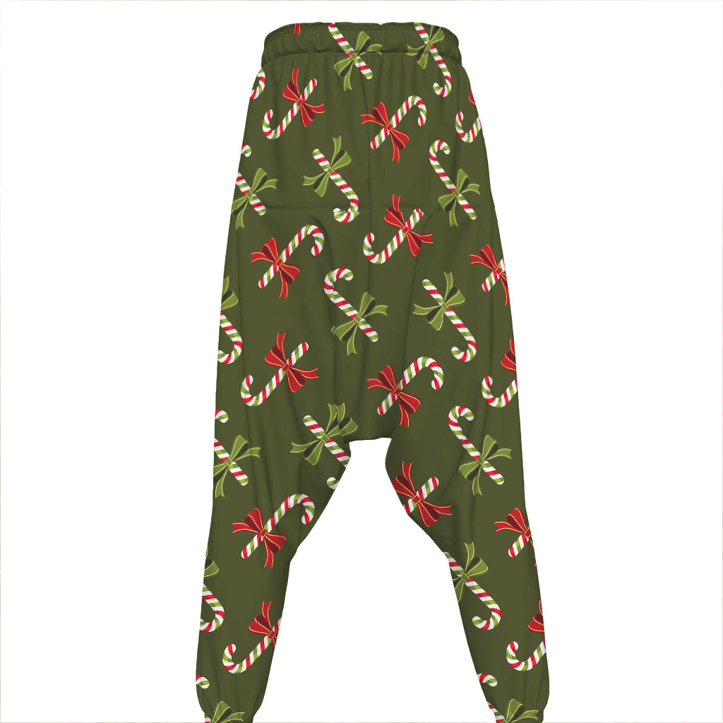 Xmas Candy Cane Pattern Print Hammer Pants