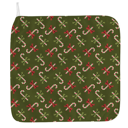Xmas Candy Cane Pattern Print Hand Towel