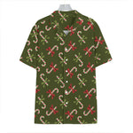 Xmas Candy Cane Pattern Print Hawaiian Shirt