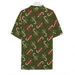 Xmas Candy Cane Pattern Print Hawaiian Shirt