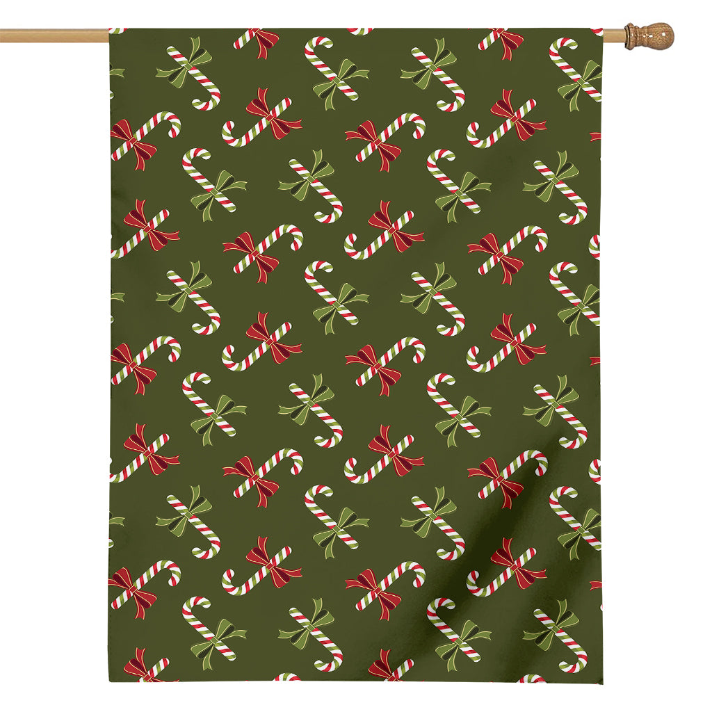 Xmas Candy Cane Pattern Print House Flag