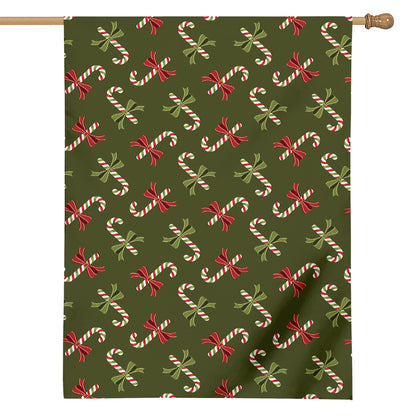 Xmas Candy Cane Pattern Print House Flag