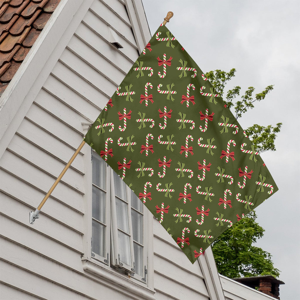 Xmas Candy Cane Pattern Print House Flag