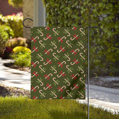 Xmas Candy Cane Pattern Print House Flag