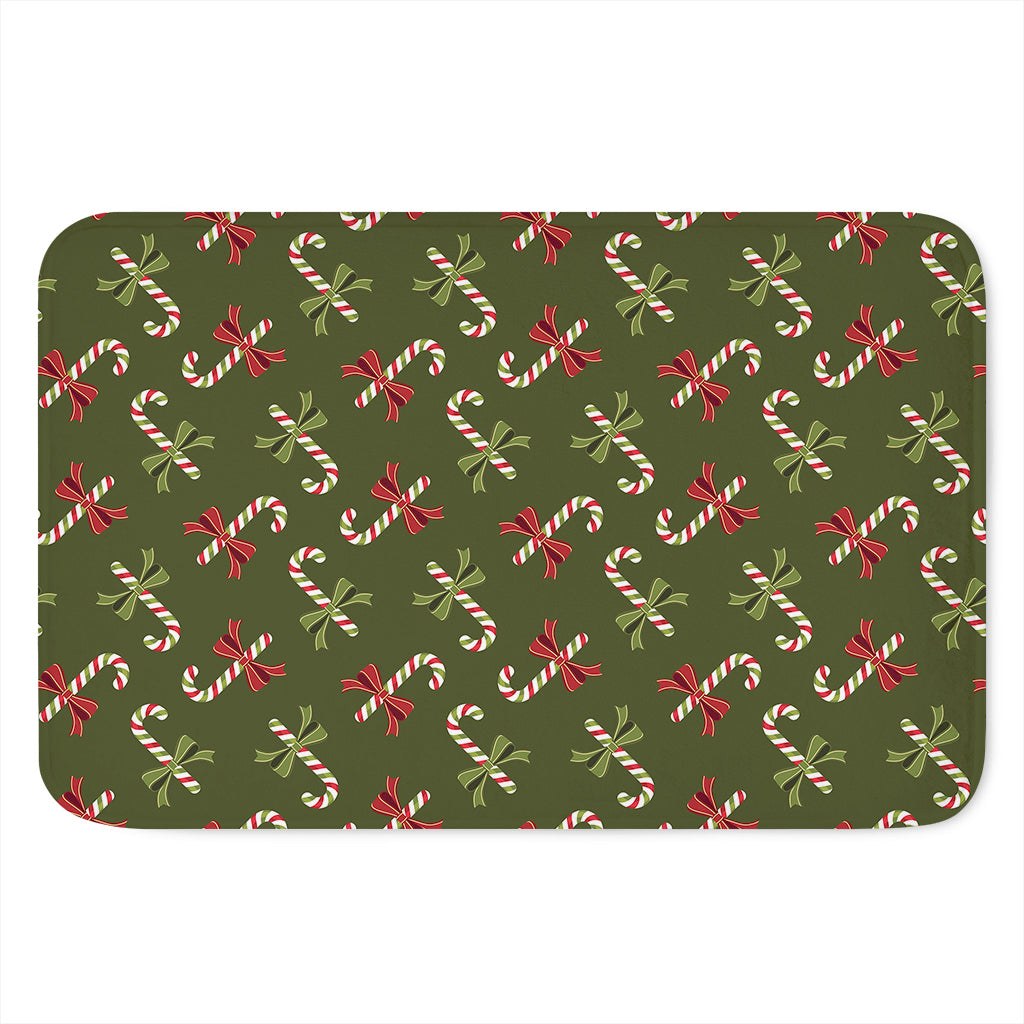 Xmas Candy Cane Pattern Print Indoor Door Mat