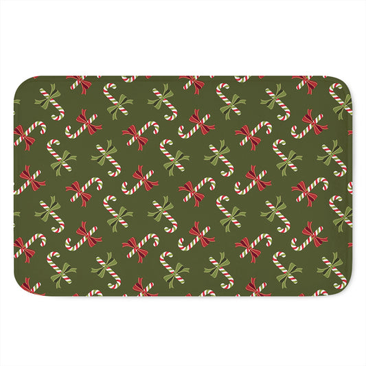 Xmas Candy Cane Pattern Print Indoor Door Mat