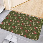 Xmas Candy Cane Pattern Print Indoor Door Mat