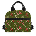 Xmas Candy Cane Pattern Print Insulated Lunch Bag