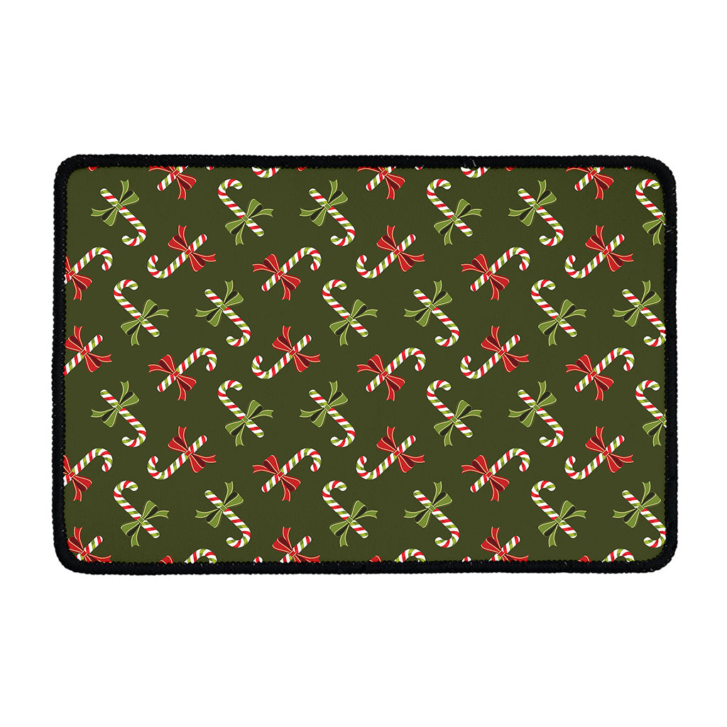 Xmas Candy Cane Pattern Print Kitchen Mat