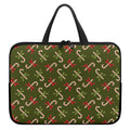 Xmas Candy Cane Pattern Print Laptop Sleeve With Handle