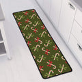 Xmas Candy Cane Pattern Print Long Kitchen Mat