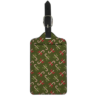 Xmas Candy Cane Pattern Print Luggage Tag