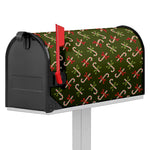 Xmas Candy Cane Pattern Print Mailbox Cover