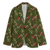 Xmas Candy Cane Pattern Print Men's Cotton Blazer