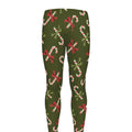 Xmas Candy Cane Pattern Print Men's Leggings