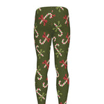Xmas Candy Cane Pattern Print Men's leggings