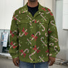 Xmas Candy Cane Pattern Print Men's Shirt Jacket