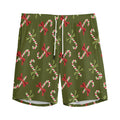 Xmas Candy Cane Pattern Print Men's Athletic Shorts