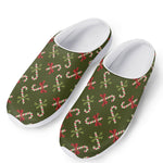 Xmas Candy Cane Pattern Print Mesh Casual Shoes