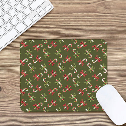 Xmas Candy Cane Pattern Print Mouse Pad