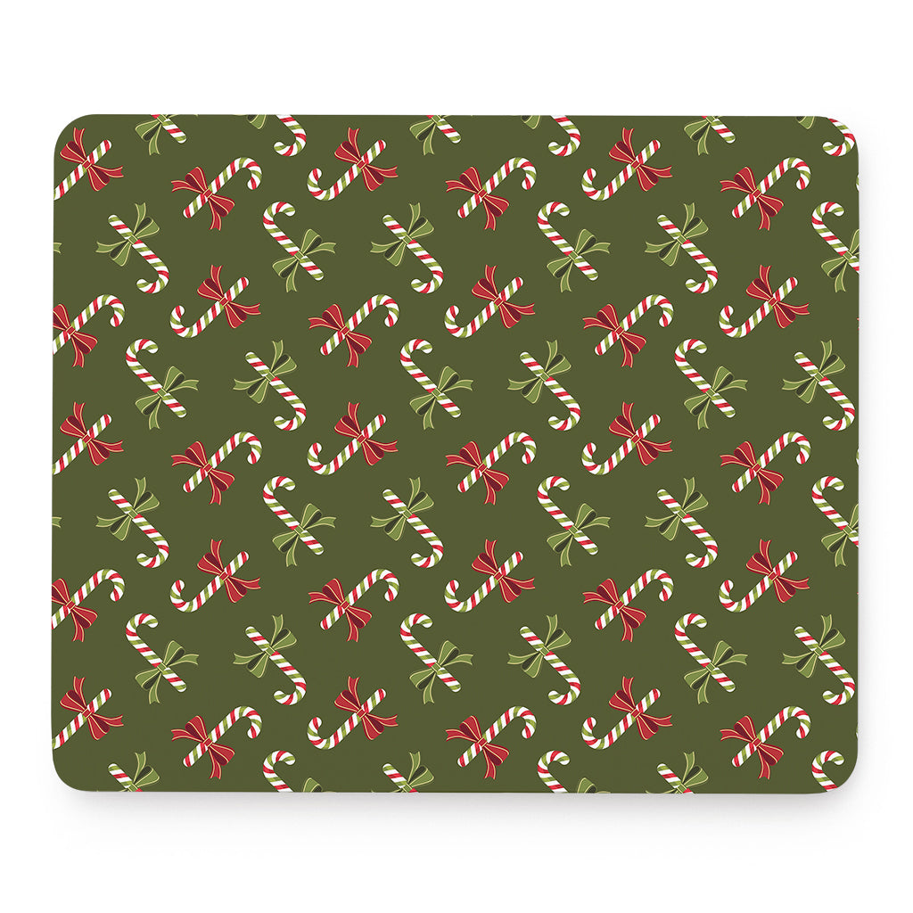 Xmas Candy Cane Pattern Print Mouse Pad