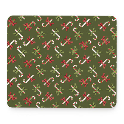 Xmas Candy Cane Pattern Print Mouse Pad
