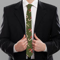 Xmas Candy Cane Pattern Print Necktie