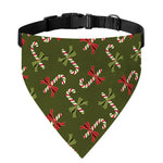 Xmas Candy Cane Pattern Print Over The Collar Dog Bandana
