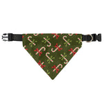 Xmas Candy Cane Pattern Print Over The Collar Dog Bandana